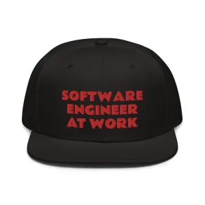 Snapback Hat "2052-0081 Software Engineer At Work (Red Logo)"