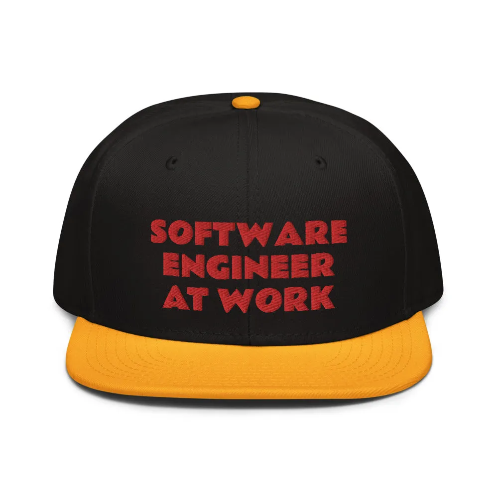 Snapback Hat "2052-0081 Software Engineer At Work (Red Logo)"