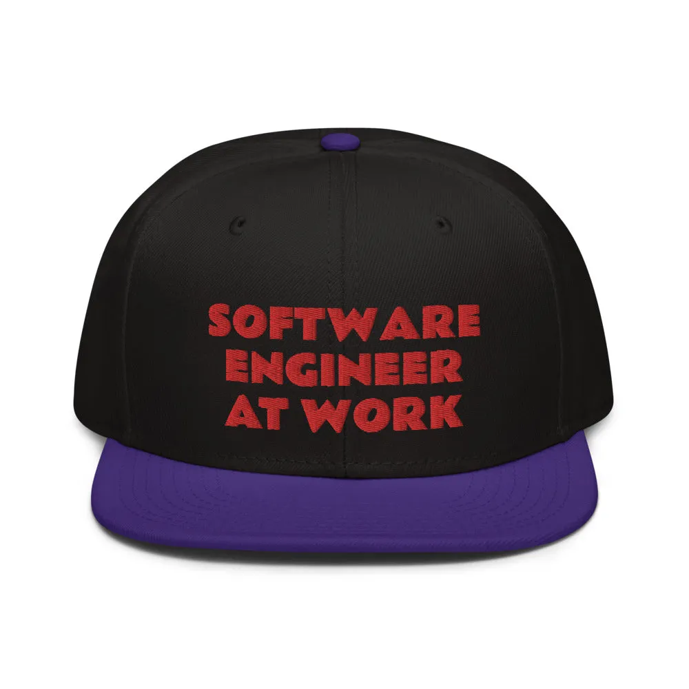 Snapback Hat "2052-0081 Software Engineer At Work (Red Logo)"