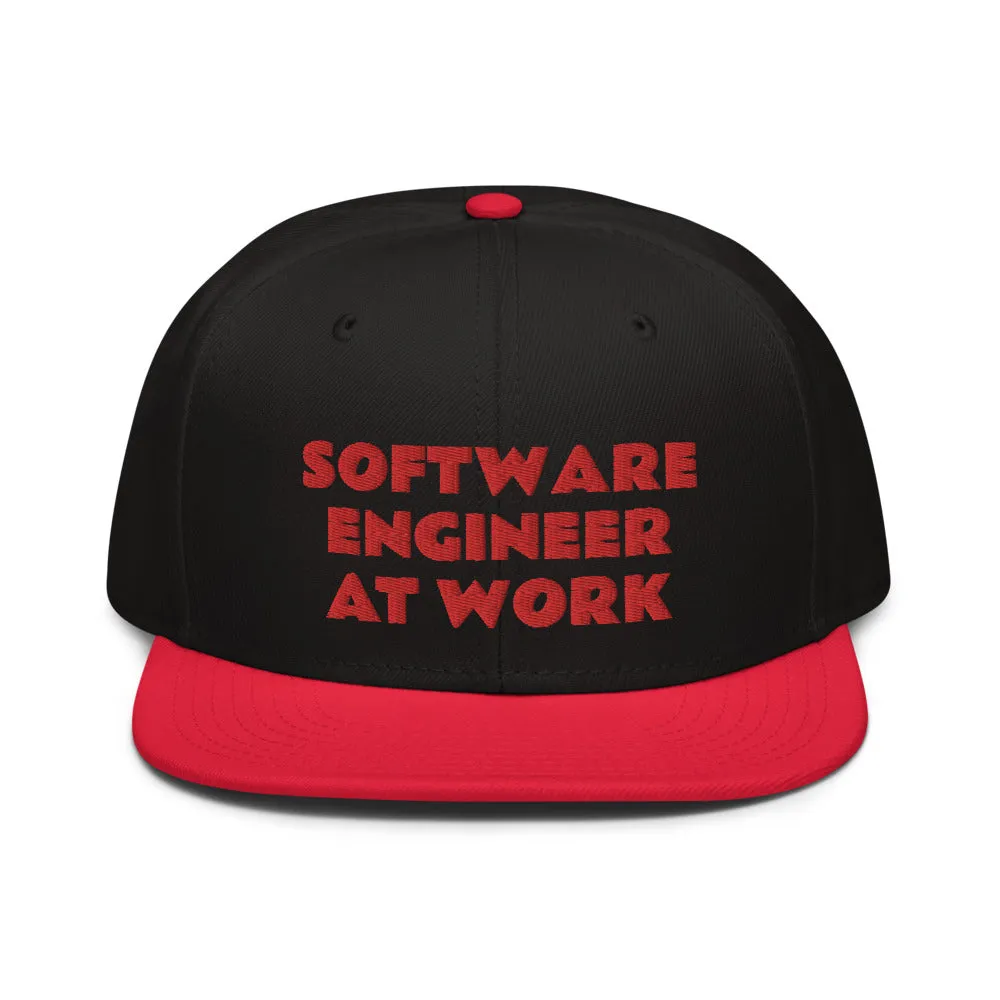 Snapback Hat "2052-0081 Software Engineer At Work (Red Logo)"