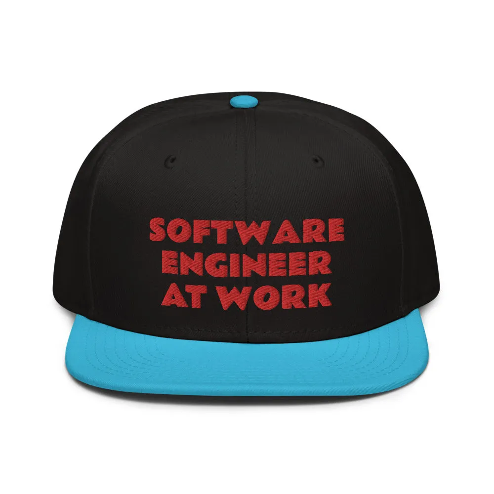 Snapback Hat "2052-0081 Software Engineer At Work (Red Logo)"