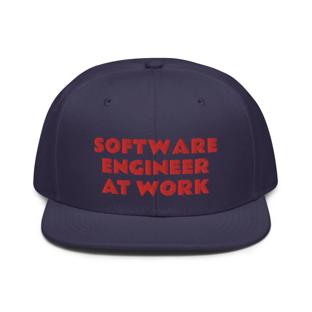 Snapback Hat "2052-0081 Software Engineer At Work (Red Logo)"