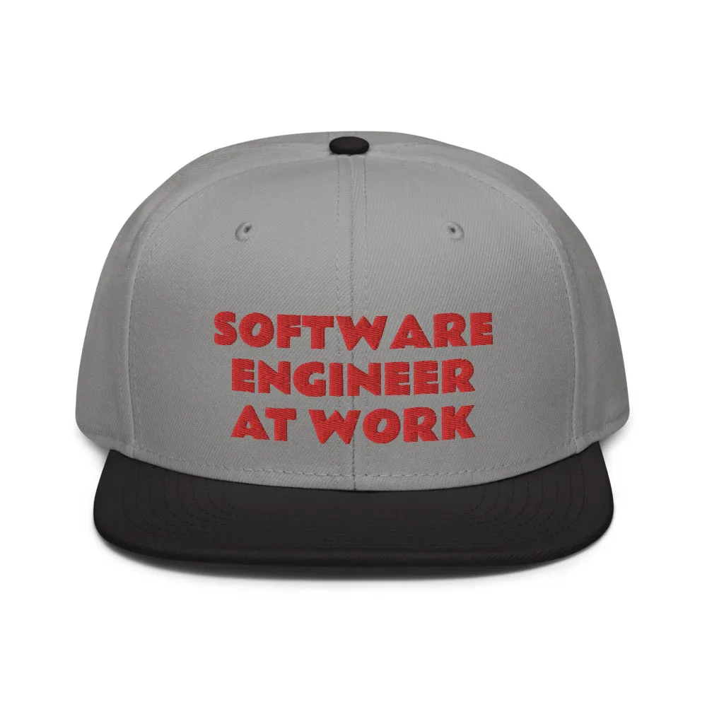 Snapback Hat "2052-0081 Software Engineer At Work (Red Logo)"