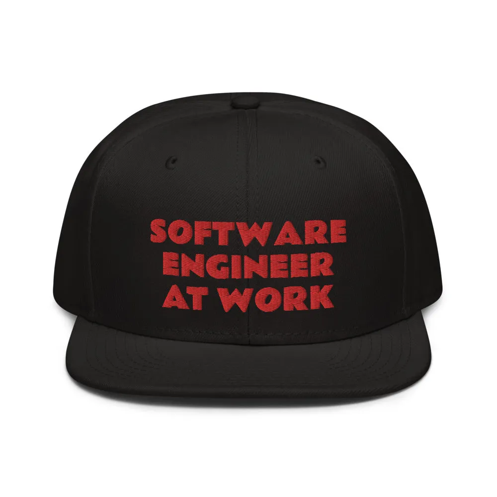 Snapback Hat "2052-0081 Software Engineer At Work (Red Logo)"