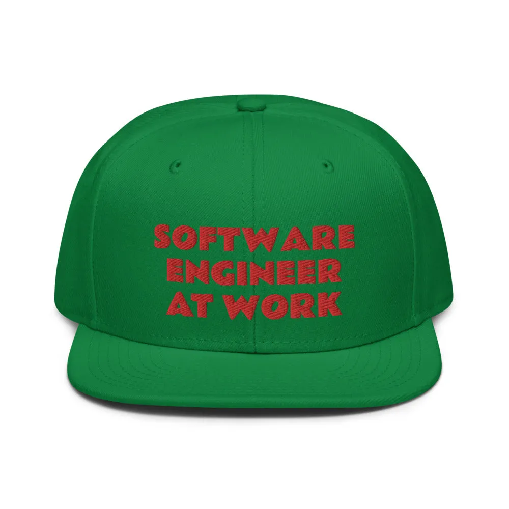 Snapback Hat "2052-0081 Software Engineer At Work (Red Logo)"