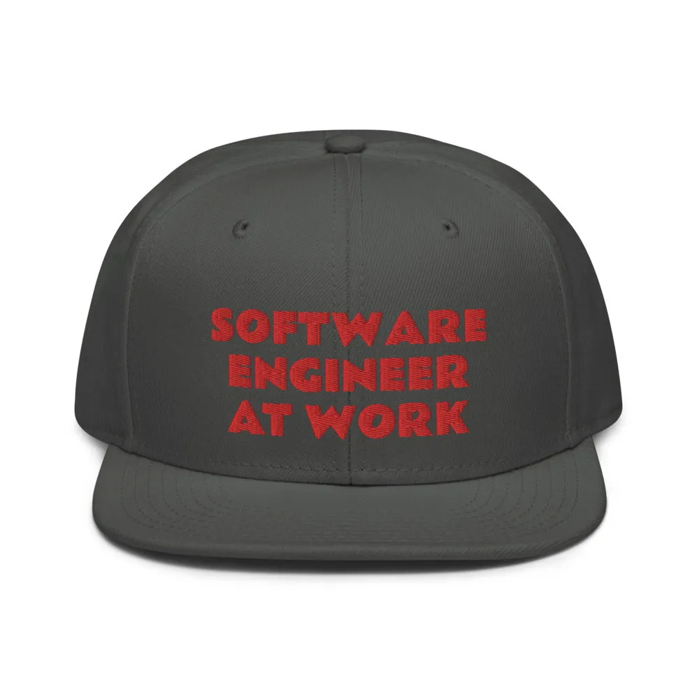Snapback Hat "2052-0081 Software Engineer At Work (Red Logo)"