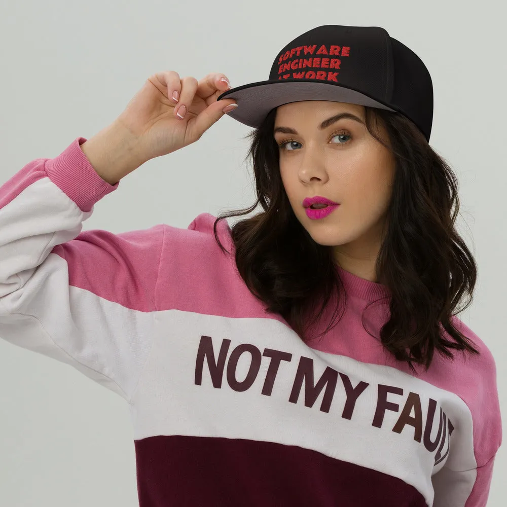 Snapback Hat "2052-0081 Software Engineer At Work (Red Logo)"