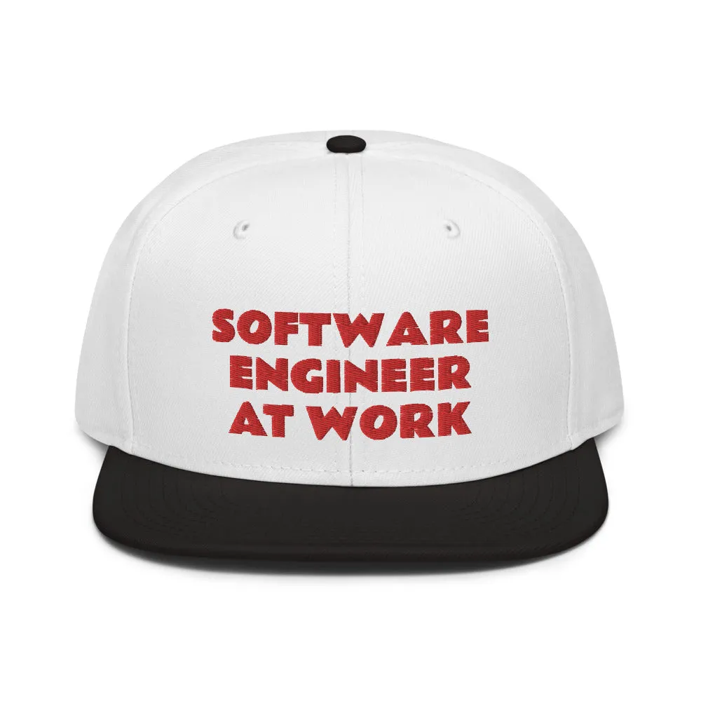 Snapback Hat "2052-0081 Software Engineer At Work (Red Logo)"