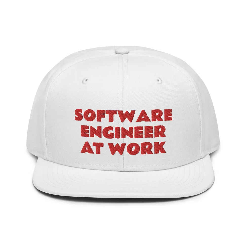 Snapback Hat "2052-0081 Software Engineer At Work (Red Logo)"