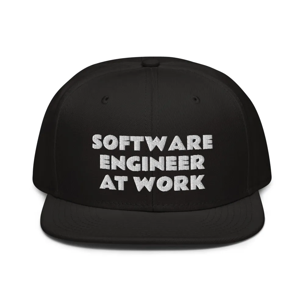 Snapback Hat "2052-0081 Software Engineer At Work (White Logo)"