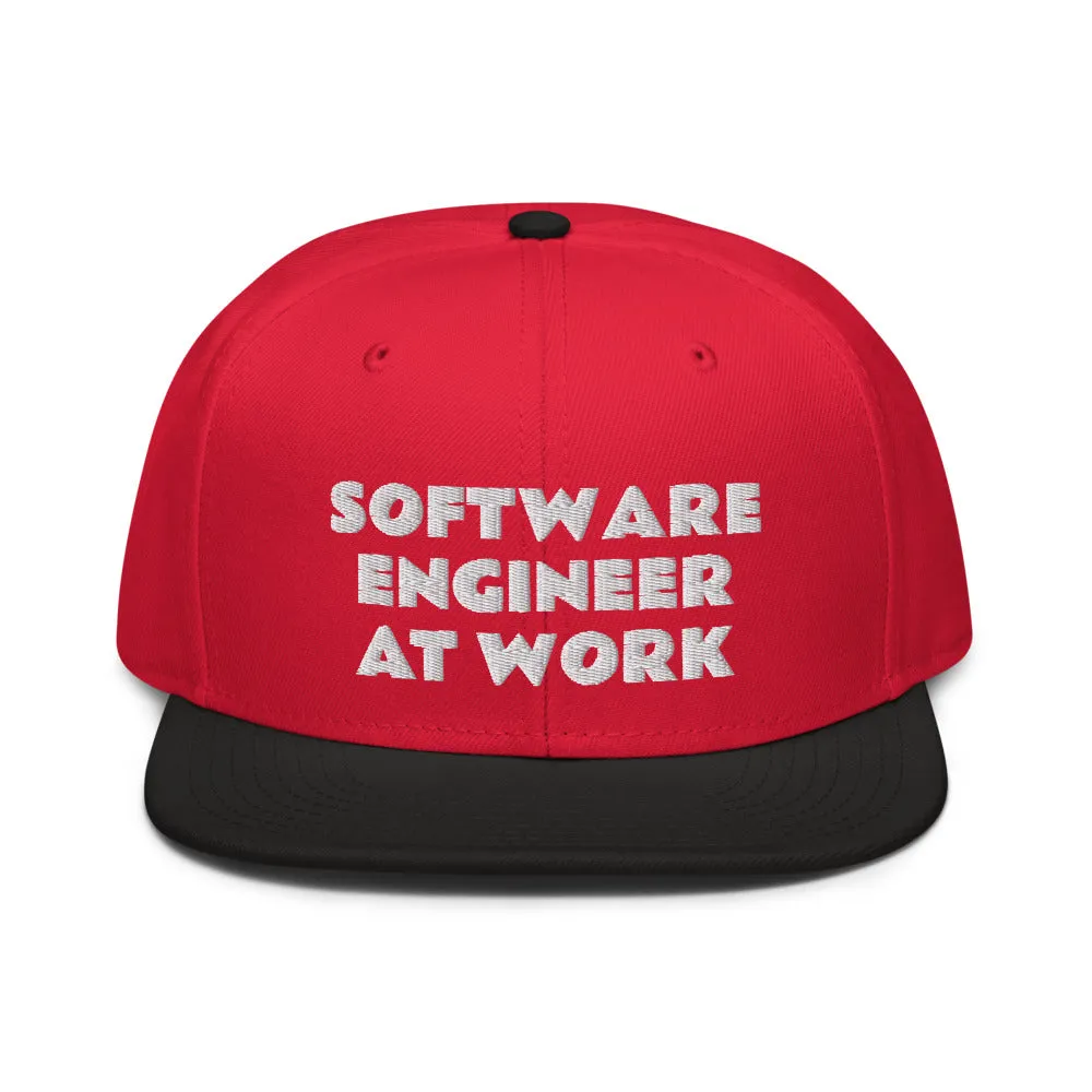 Snapback Hat "2052-0081 Software Engineer At Work (White Logo)"