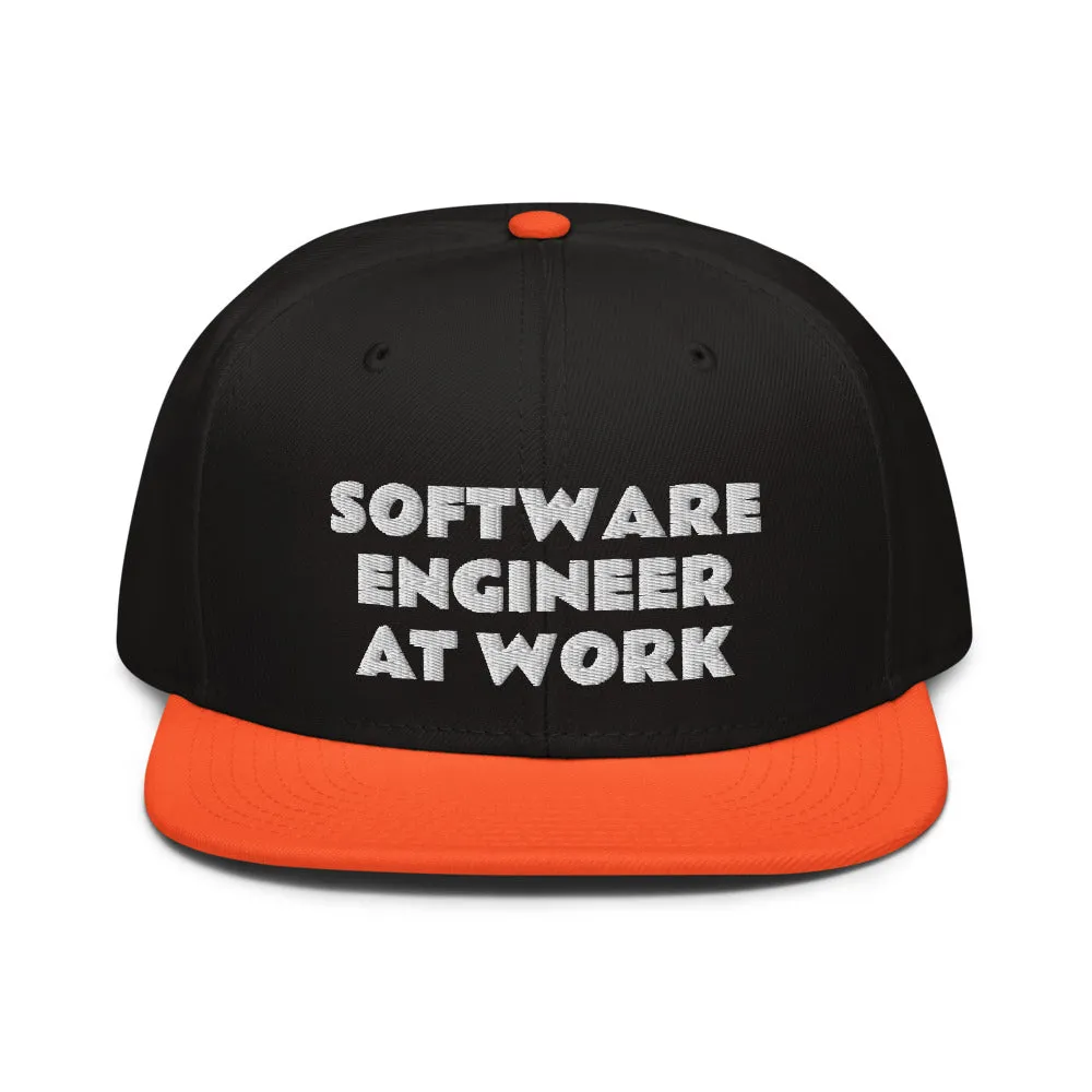 Snapback Hat "2052-0081 Software Engineer At Work (White Logo)"