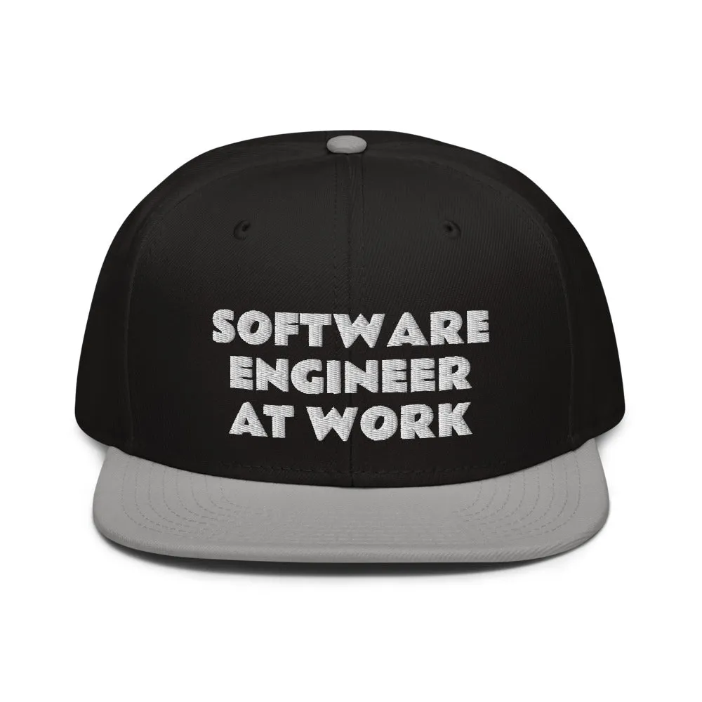 Snapback Hat "2052-0081 Software Engineer At Work (White Logo)"