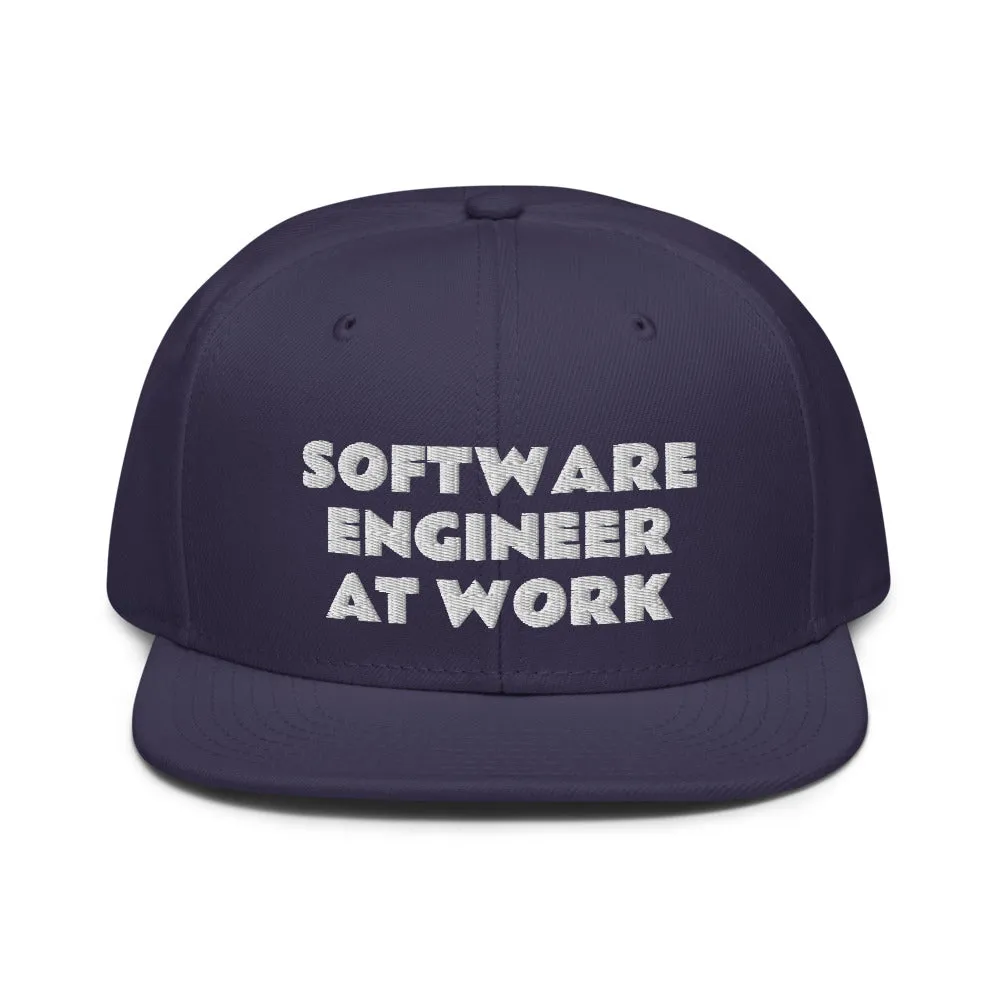 Snapback Hat "2052-0081 Software Engineer At Work (White Logo)"