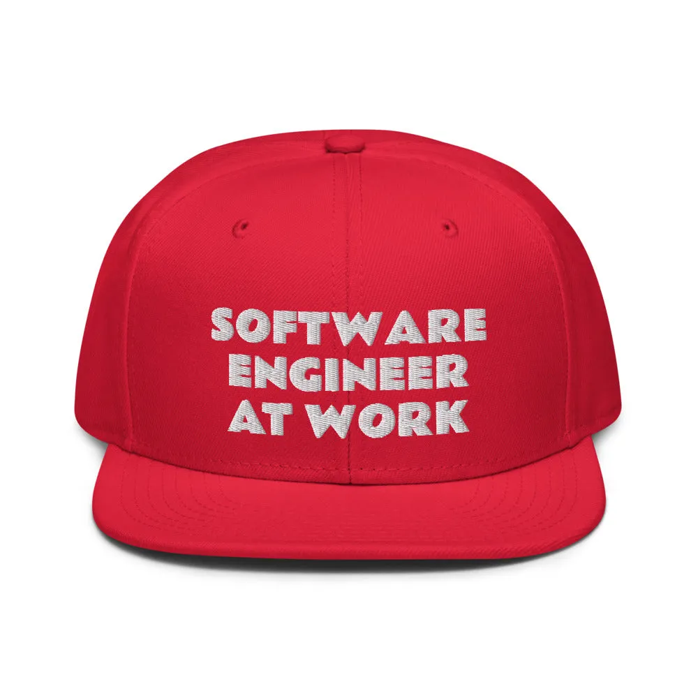 Snapback Hat "2052-0081 Software Engineer At Work (White Logo)"
