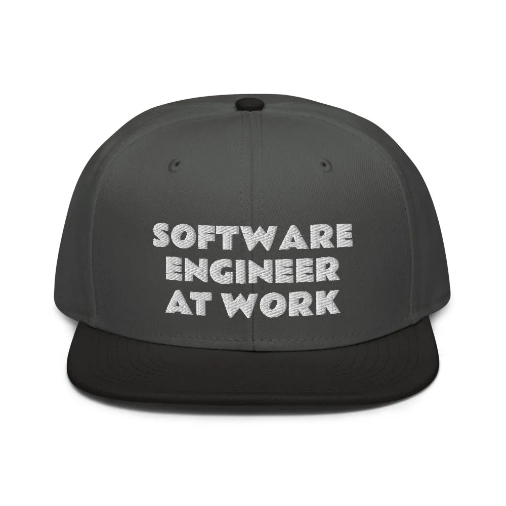 Snapback Hat "2052-0081 Software Engineer At Work (White Logo)"