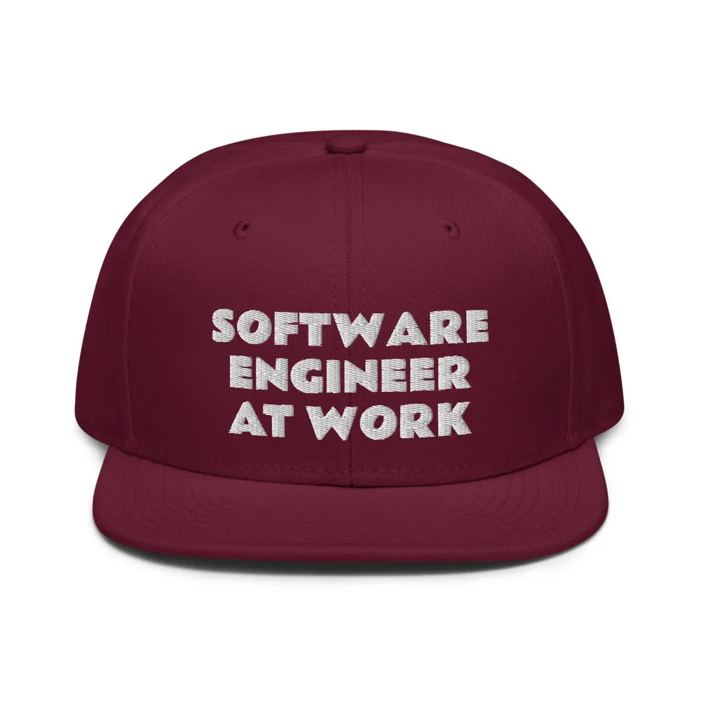 Snapback Hat "2052-0081 Software Engineer At Work (White Logo)"