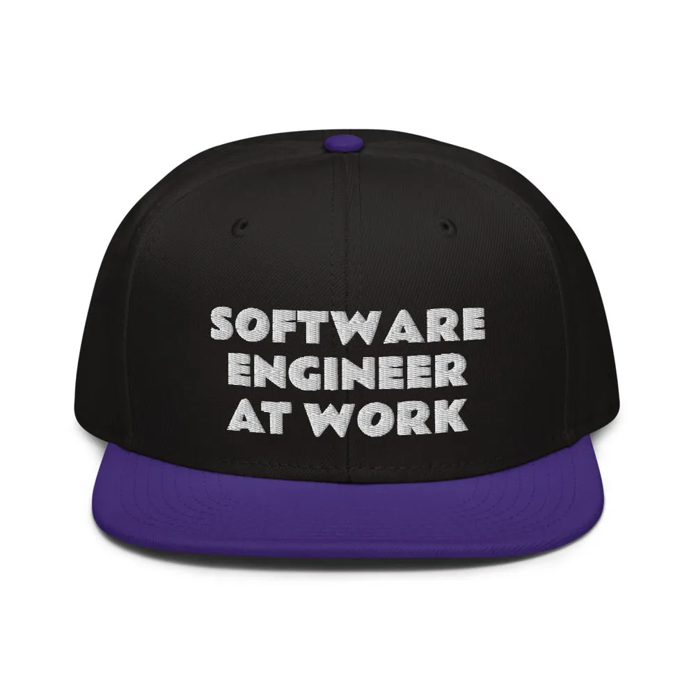 Snapback Hat "2052-0081 Software Engineer At Work (White Logo)"