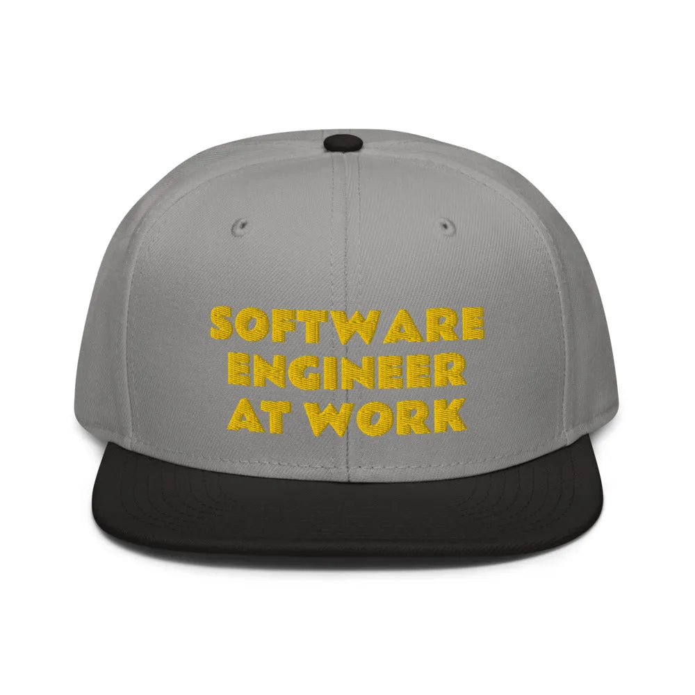 Snapback Hat "2052-0081 Software Engineer At Work (Yellow Logo)"