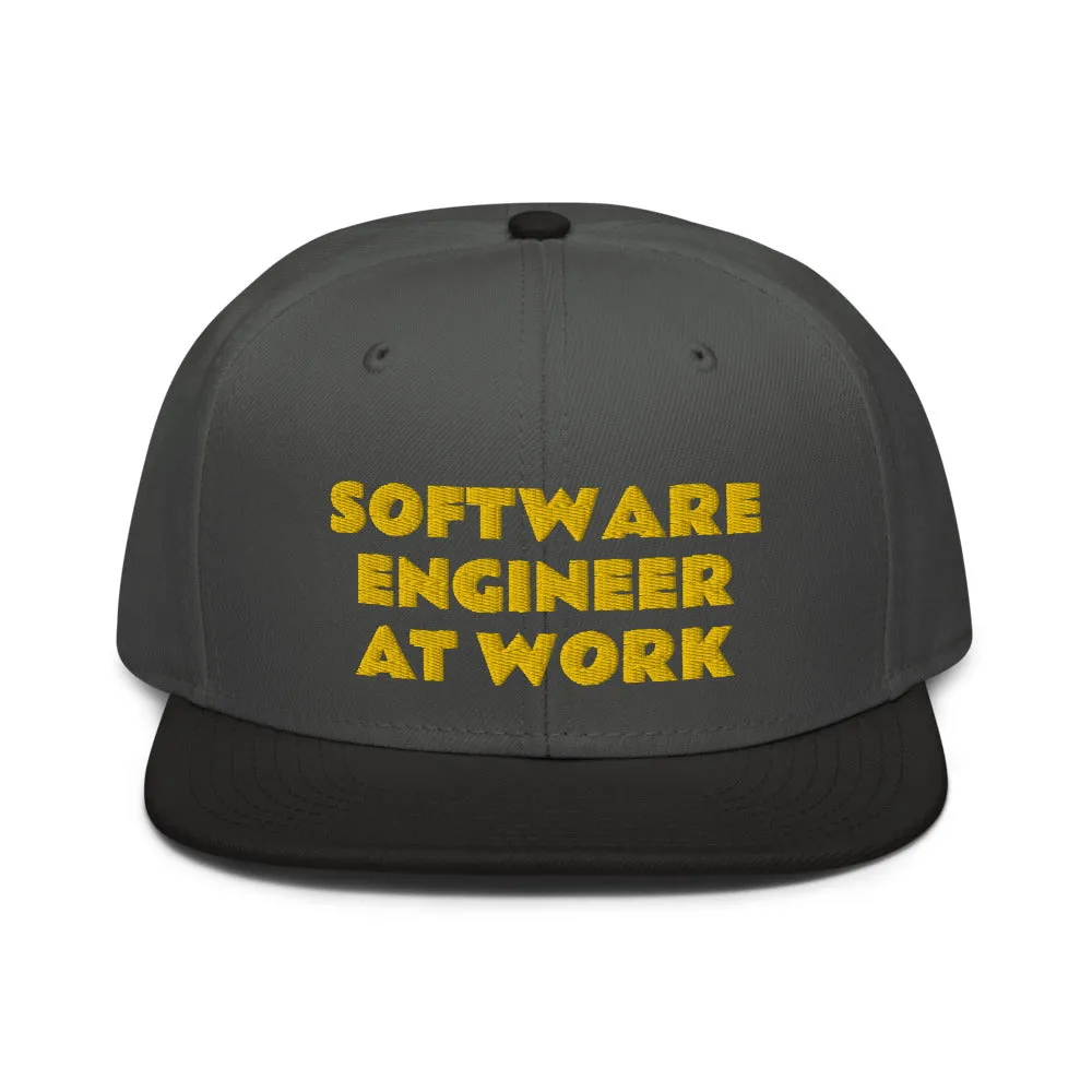 Snapback Hat "2052-0081 Software Engineer At Work (Yellow Logo)"