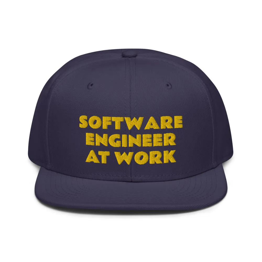 Snapback Hat "2052-0081 Software Engineer At Work (Yellow Logo)"