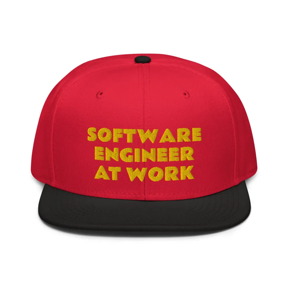 Snapback Hat "2052-0081 Software Engineer At Work (Yellow Logo)"