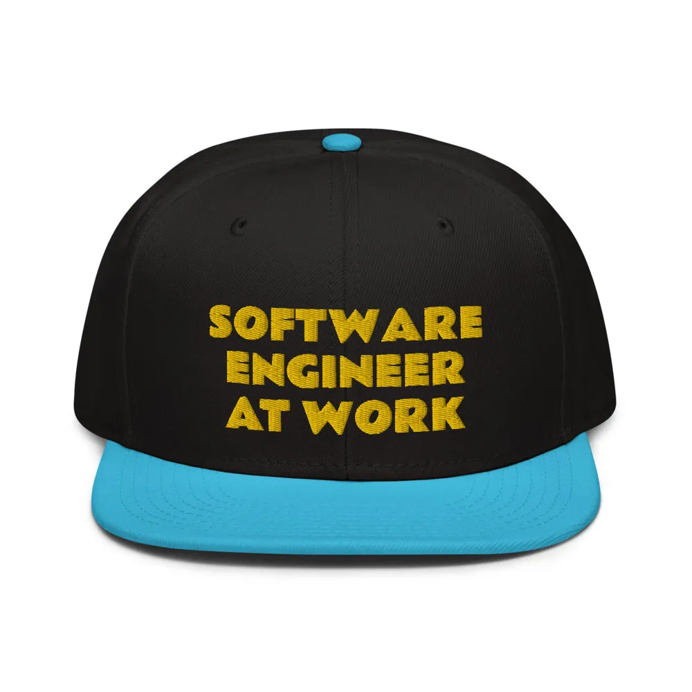 Snapback Hat "2052-0081 Software Engineer At Work (Yellow Logo)"