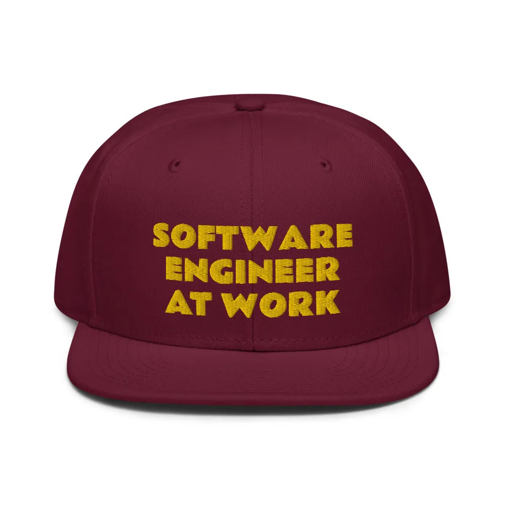 Snapback Hat "2052-0081 Software Engineer At Work (Yellow Logo)"