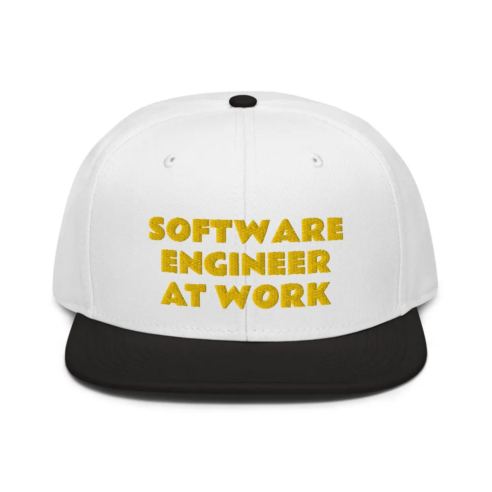 Snapback Hat "2052-0081 Software Engineer At Work (Yellow Logo)"