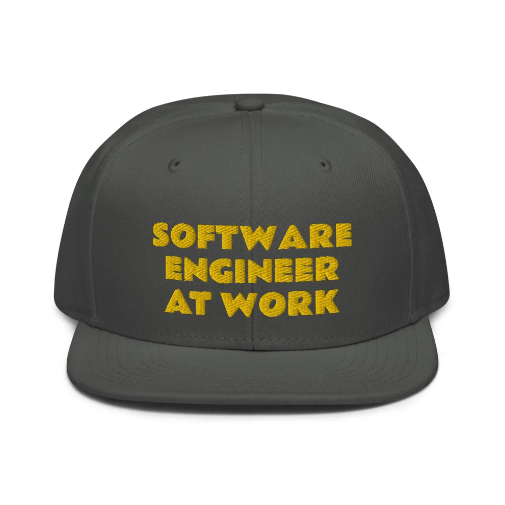 Snapback Hat "2052-0081 Software Engineer At Work (Yellow Logo)"