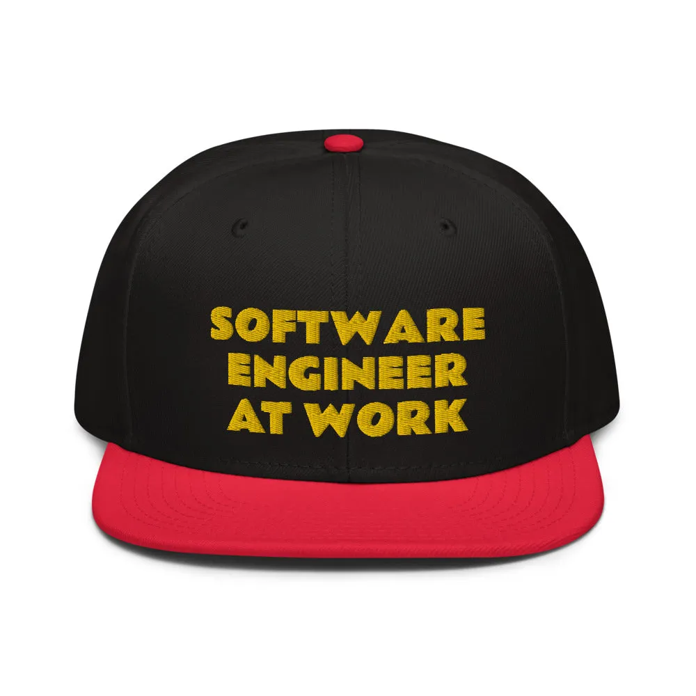 Snapback Hat "2052-0081 Software Engineer At Work (Yellow Logo)"