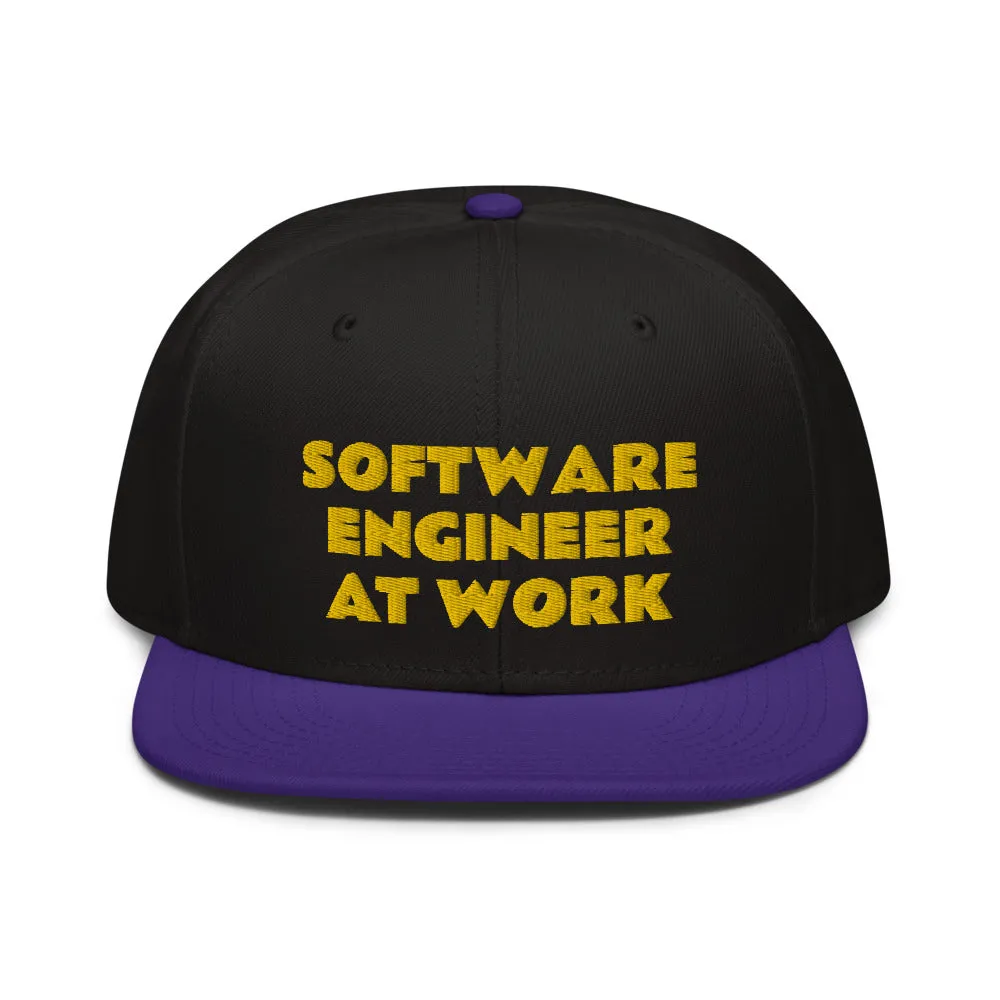 Snapback Hat "2052-0081 Software Engineer At Work (Yellow Logo)"