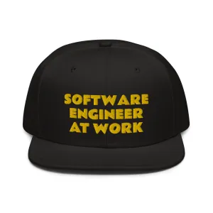 Snapback Hat "2052-0081 Software Engineer At Work (Yellow Logo)"