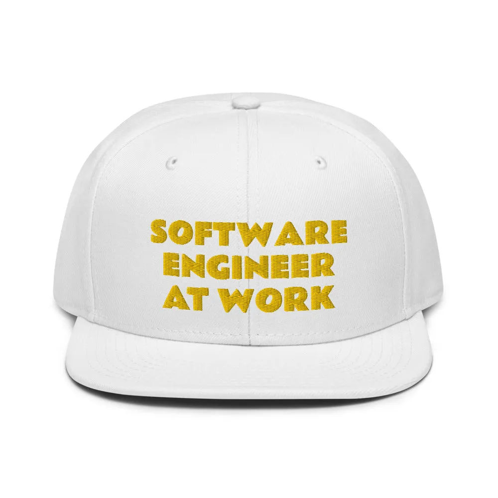 Snapback Hat "2052-0081 Software Engineer At Work (Yellow Logo)"