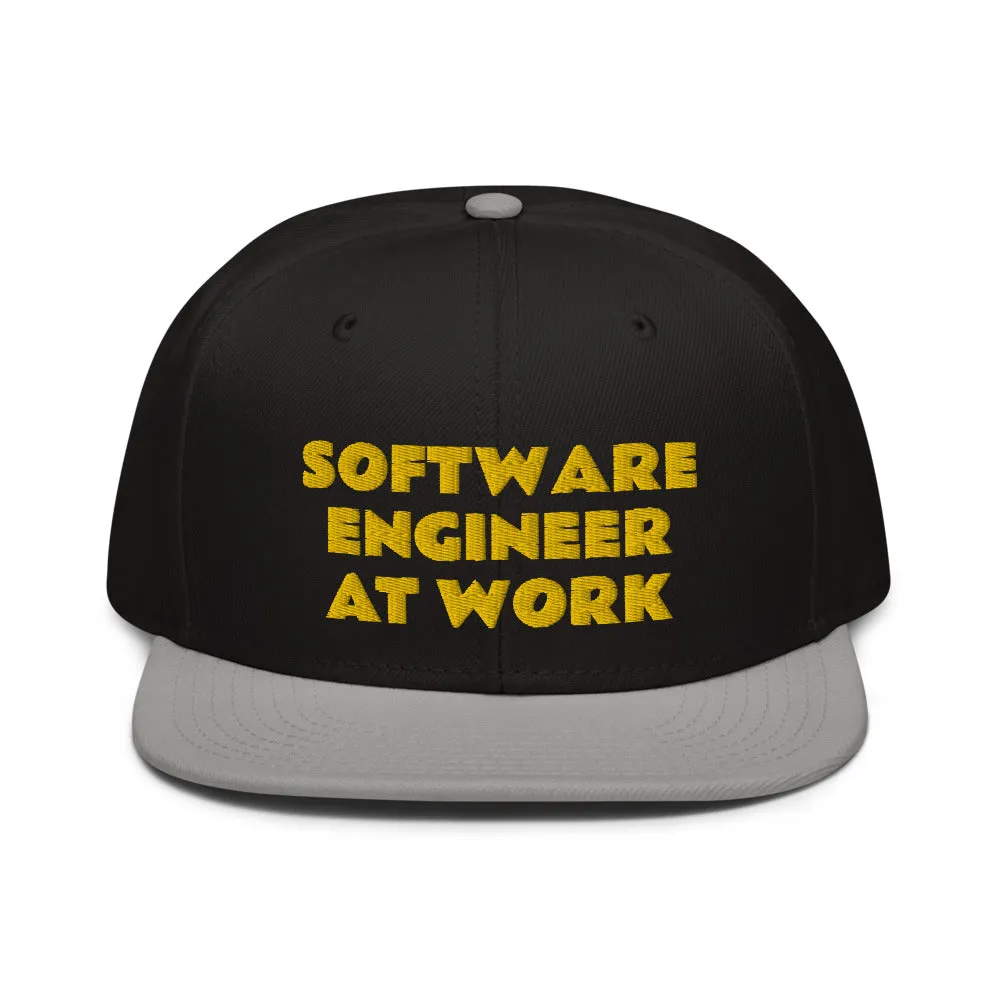 Snapback Hat "2052-0081 Software Engineer At Work (Yellow Logo)"