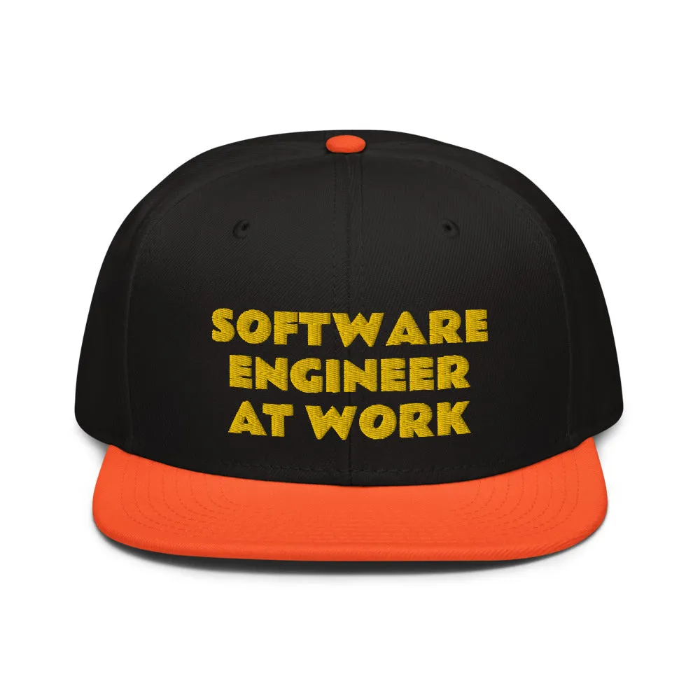 Snapback Hat "2052-0081 Software Engineer At Work (Yellow Logo)"