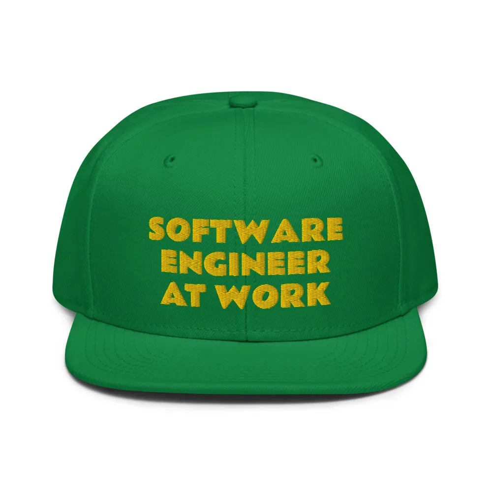 Snapback Hat "2052-0081 Software Engineer At Work (Yellow Logo)"