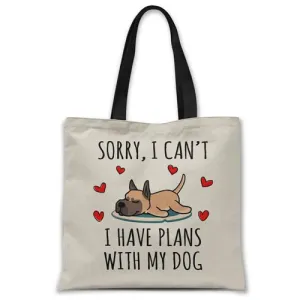 Sorry, I have plans with my dog (Great Dane) Tote bag