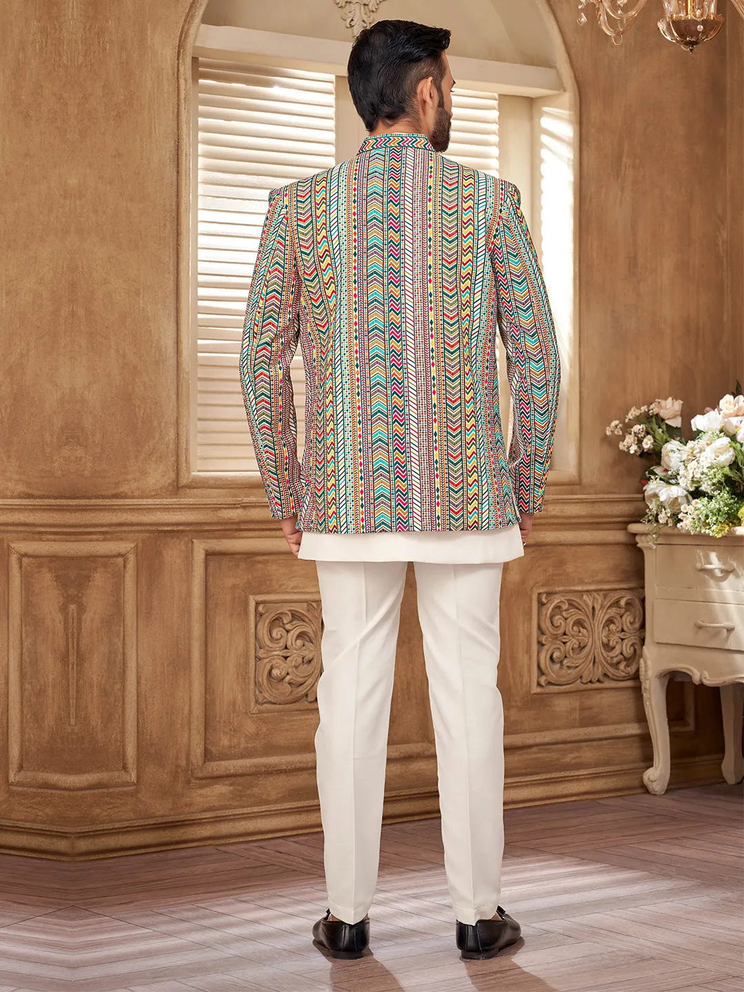 Spectrum of Multi-Colored Jodhpuri Set for Men