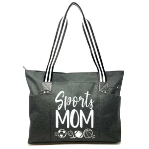 Sports Mom Tessa Black Tote Bag for Moms