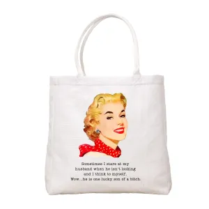 Stare At My Husband Tote Bag