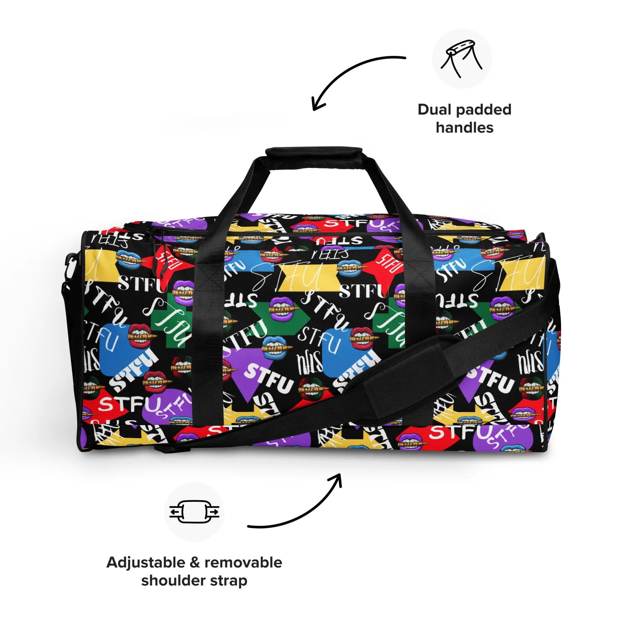 STFU Logos and Colors Duffel Bag - Black