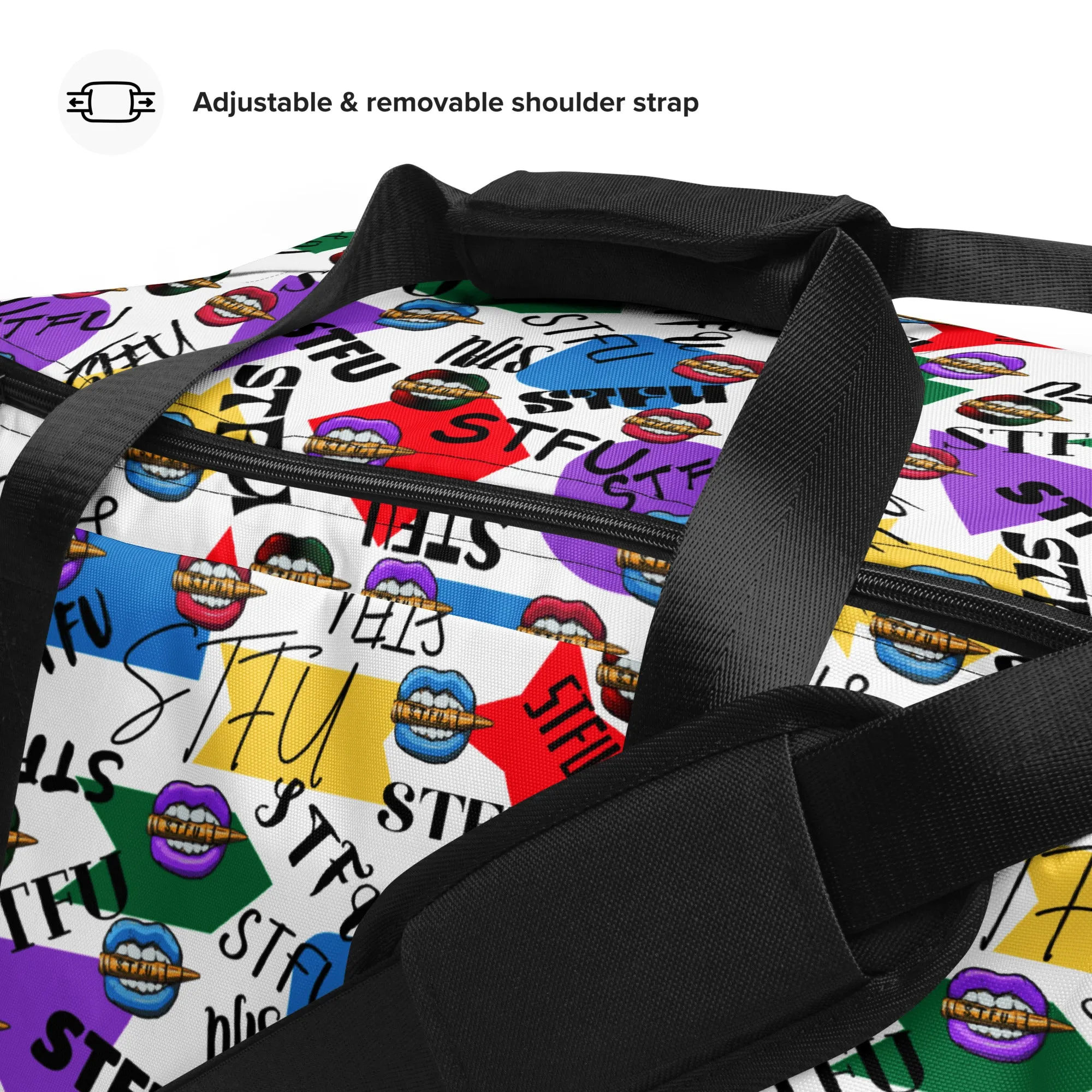 STFU Logos and Colors Duffel Bag - White