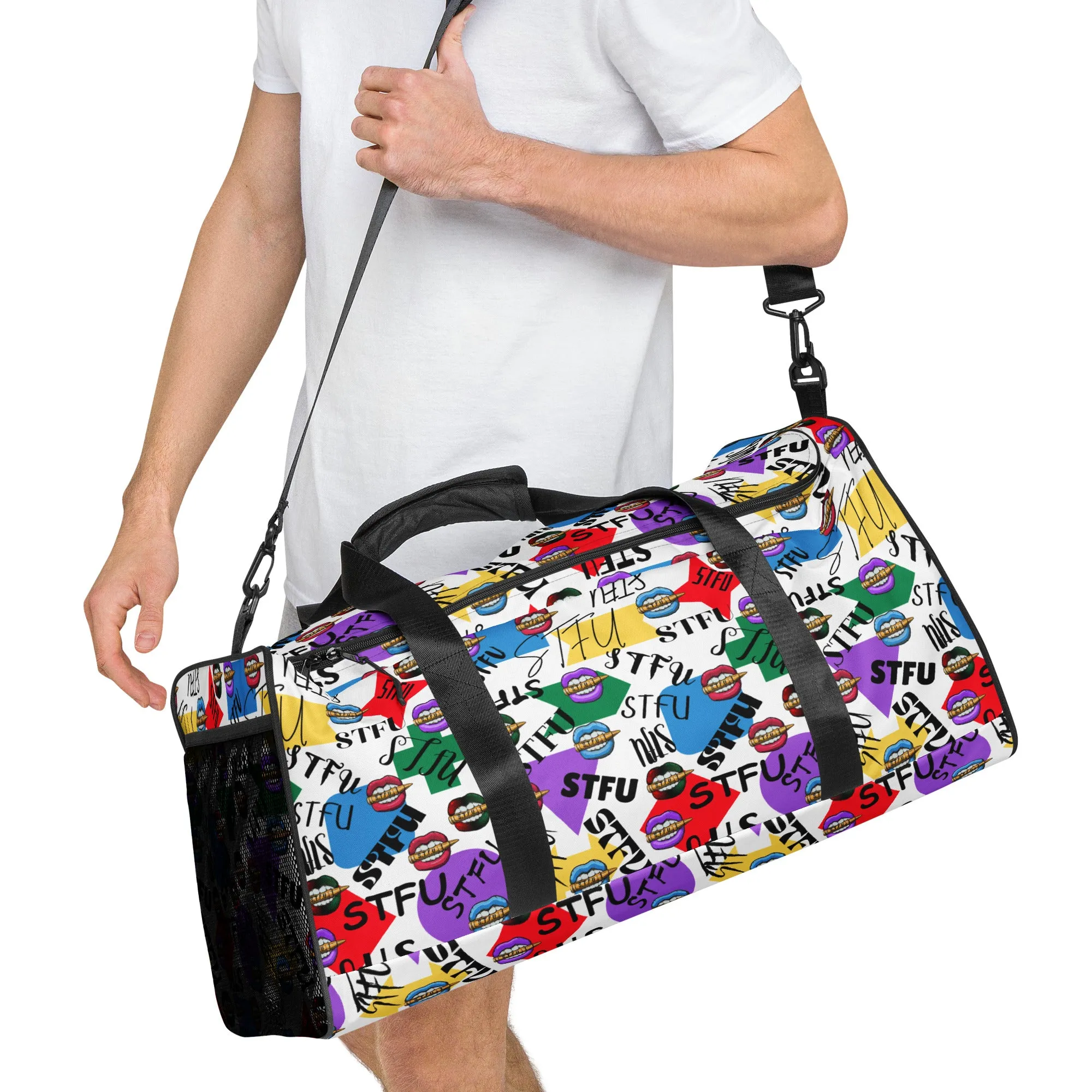 STFU Logos and Colors Duffel Bag - White