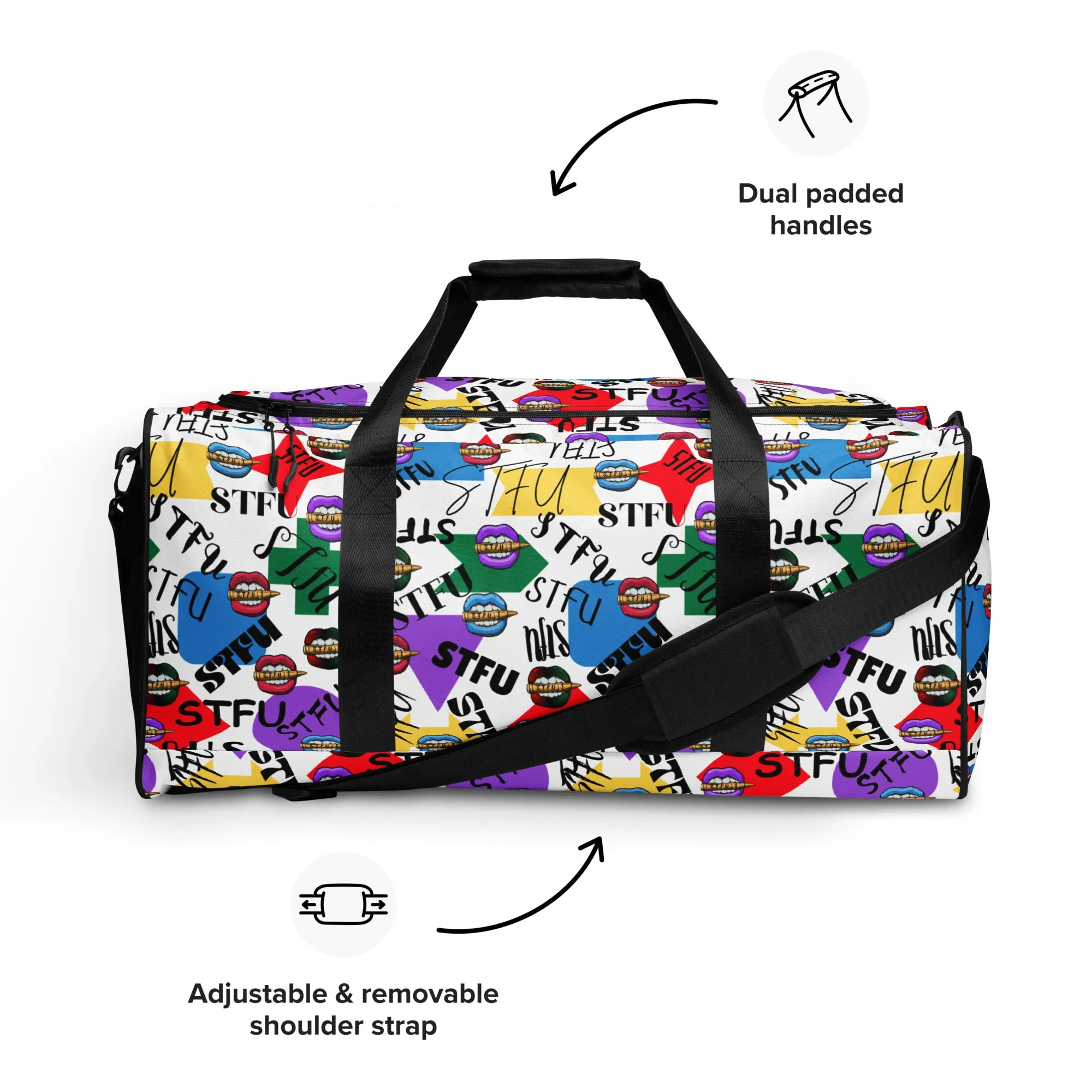 STFU Logos and Colors Duffel Bag - White