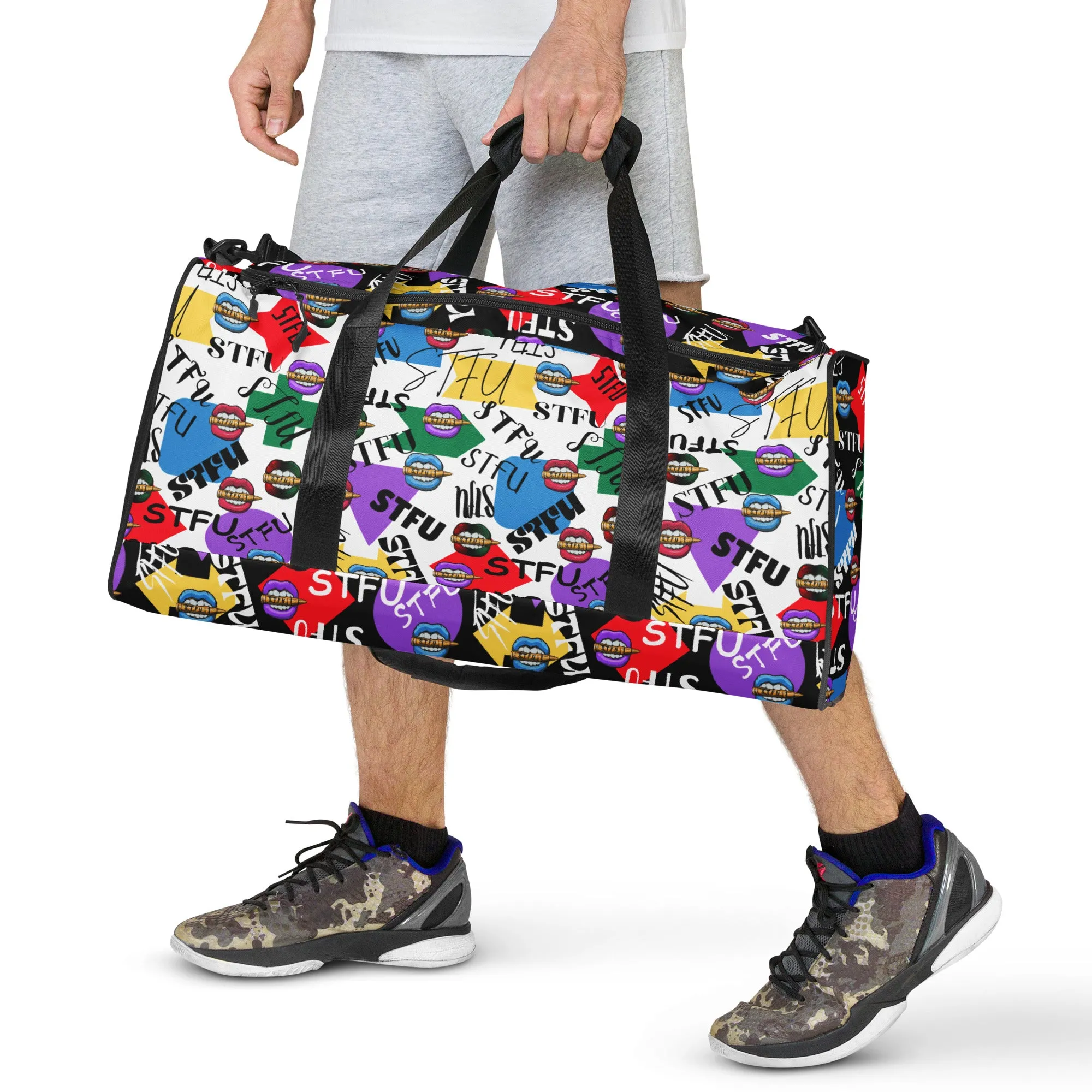 STFU Logos and Colors Duffle Bag - Black/White