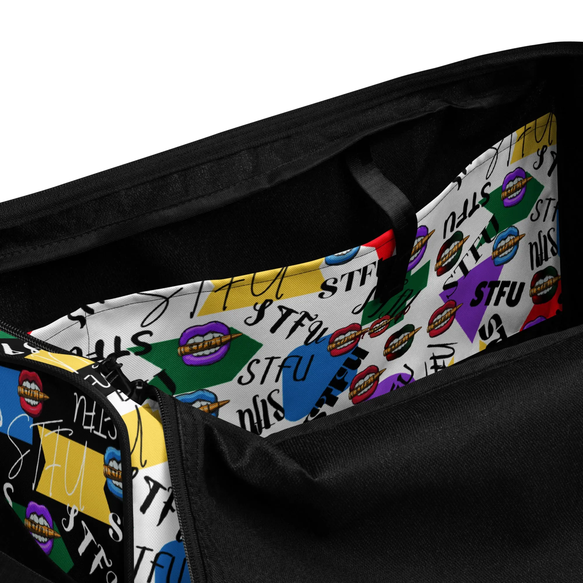 STFU Logos and Colors Duffle Bag - Black/White