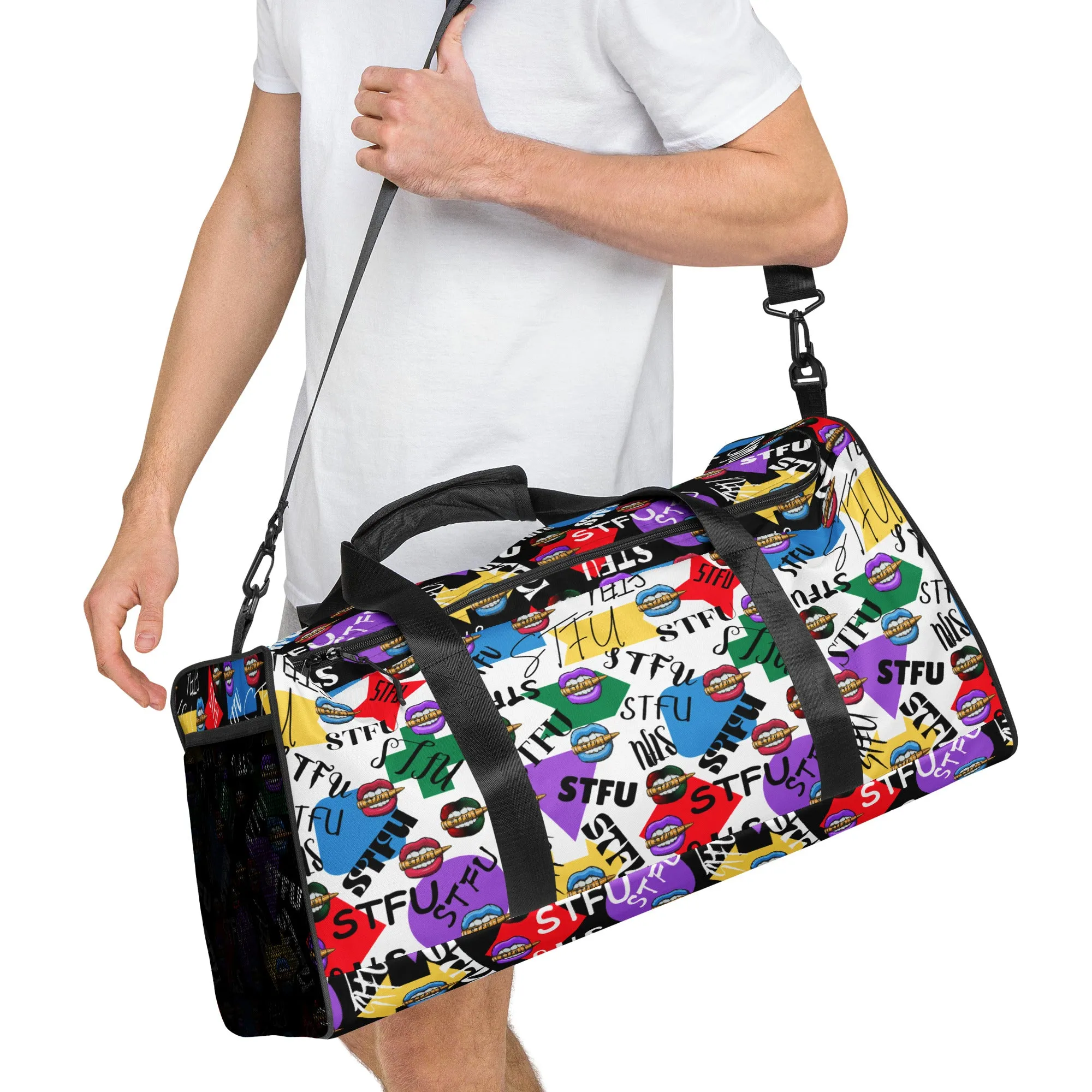 STFU Logos and Colors Duffle Bag - Black/White