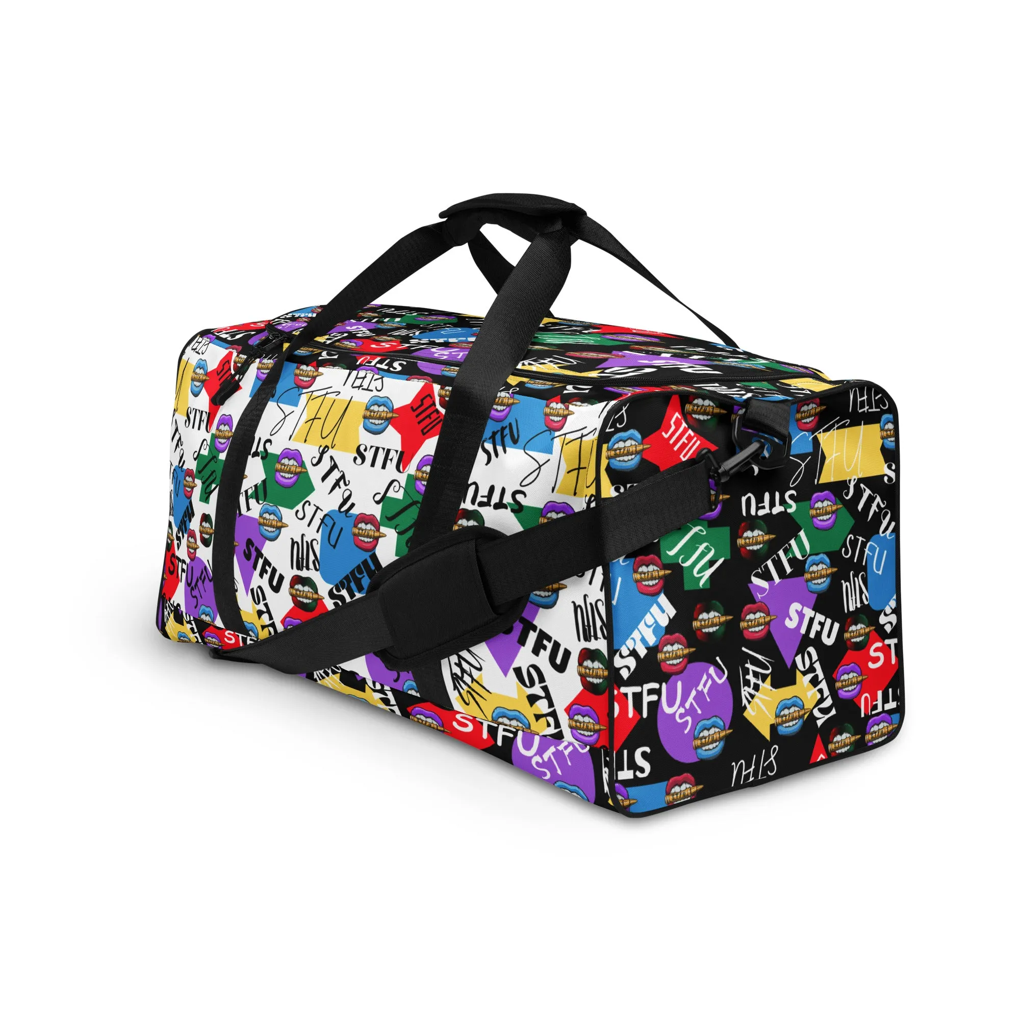 STFU Logos and Colors Duffle Bag - Black/White
