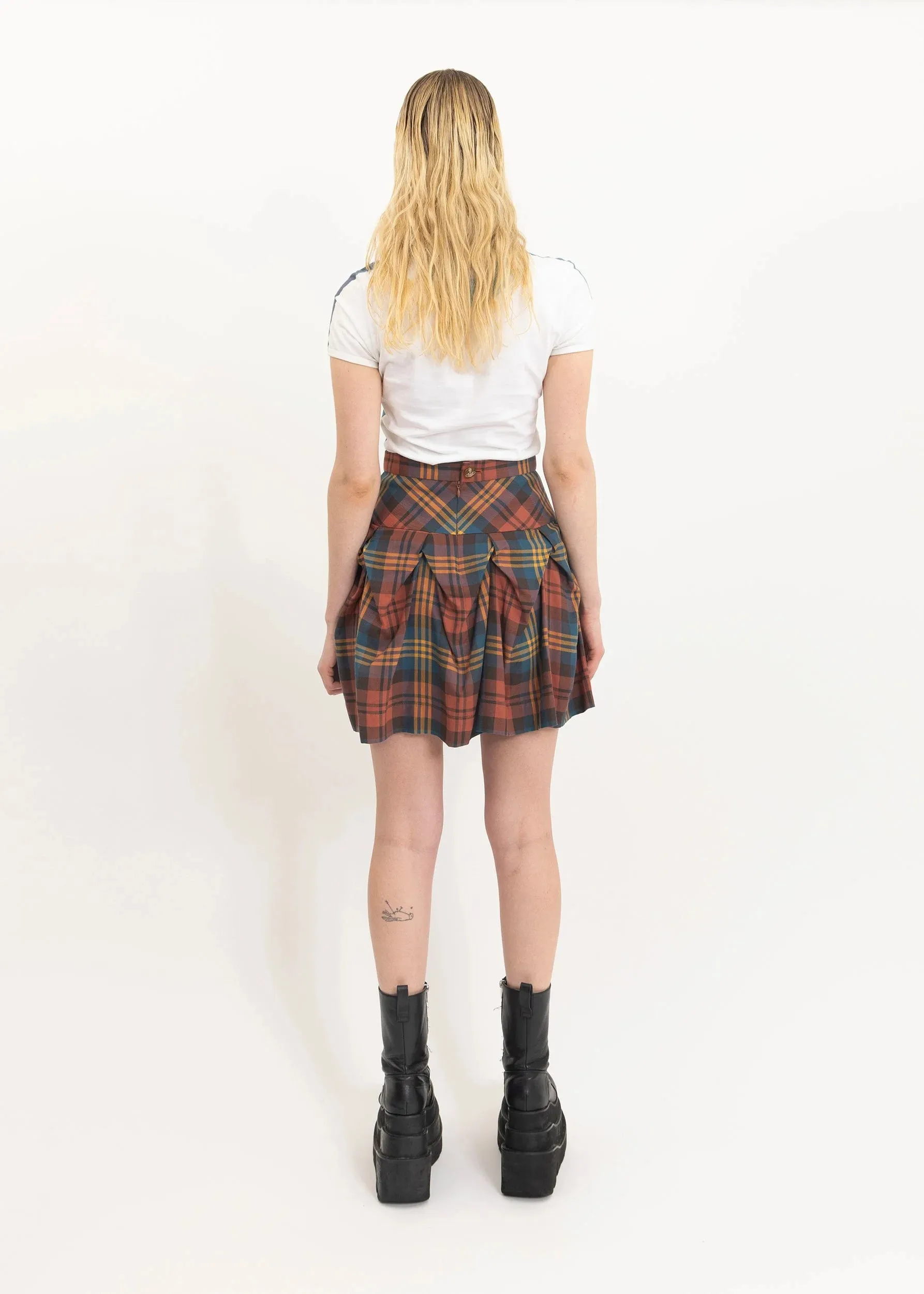 Structured tartan skirt